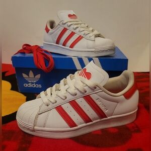 adidas(GS) adidas Superstar J 'White Vivid Red'Kid's